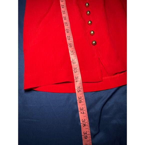 DBY vintage red button bow dress‎ womens 7 90s retro grandma granny grandmacore - Picture 6 of 6